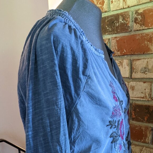 Embroidered,  button front Shirt - Picture 7 of 9